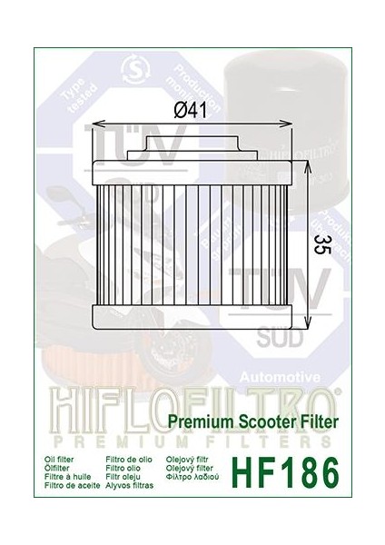 HF186 2007-2016 Aprilia Scarabeo 200 Yağ Filtresi fiyatları