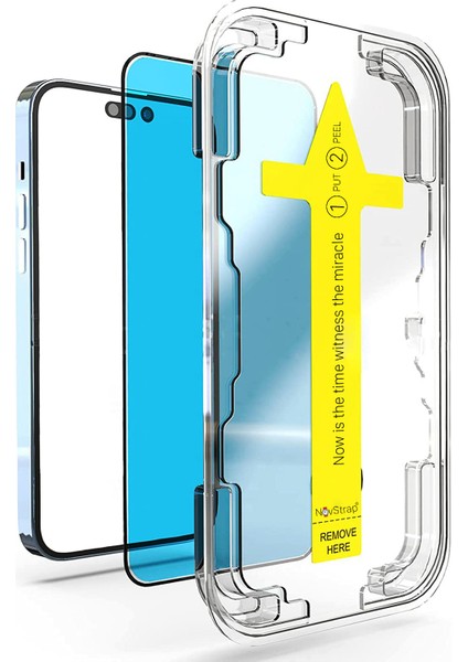 Apple iPhone 13 Pro Max Uyumlu Ekran Koruyucu Temperli Kırılmaz Cam Kolay Uygulama Aparatı