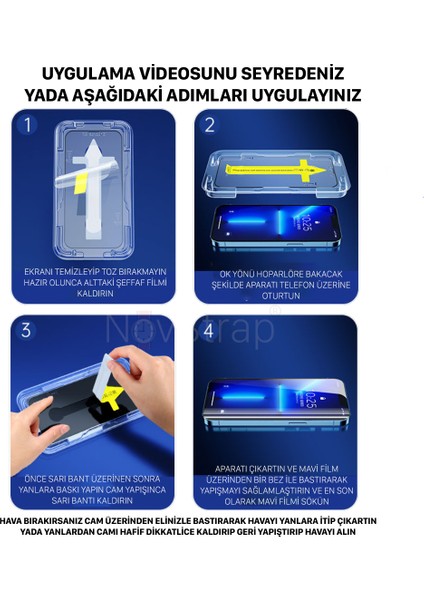 Apple iPhone 13 Pro Max Uyumlu Ekran Koruyucu Temperli Kırılmaz Cam Kolay Uygulama Aparatı
