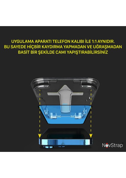 Apple iPhone 12 Pro Max Uyumlu Ekran Koruyucu Temperli Kırılmaz Cam Kolay Uygulama Aparatı