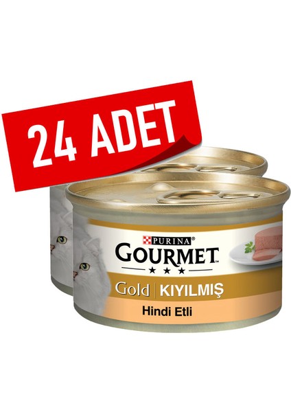 Gourmet Gold Kıyılmış Hindi Etli Yetişkin Yaş Kedi Maması 85 gr - 24 Adet