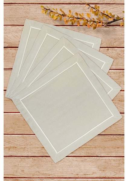 Buldan Kumaşı Biyeli Sunum / Yemek Peçetesi - 4'lü Set