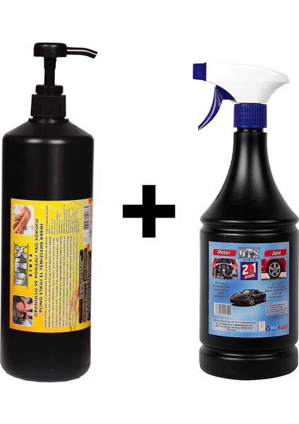 Granürlü El Temizleme Kremi ( Sabunu ) 1 kg & Motor Jant Yıkama Sıvısı 1 Lt