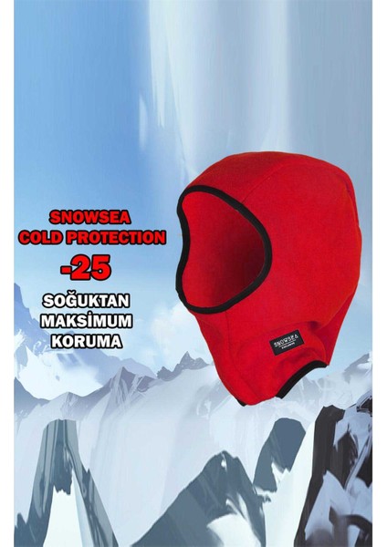 Cold Protection -25 Soğuktan Tam Koruma Snowsea Kırmızı Maske