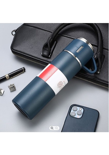 Paslanmaz Çelik Termos 3 Bardaklı Termos Seti Vakumlu Termos Set