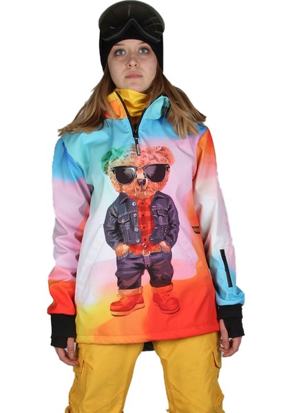 SS7915 Cool Teddy Kadın Kar ve Kayak Montu, Bayan Renkli Snowboard Montu