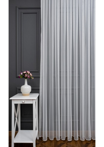 Taç Grek 1/3 Sık Pile Tül Perde Tek Kanat - Ekru 100 x 250 cm