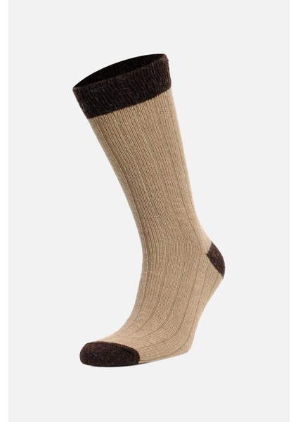 Erkek Alpaka Yünü Kışlık Topuk Renkli 2 Çift Bej/kahve Soket Çorap - GW-3096-B/K fırsatları