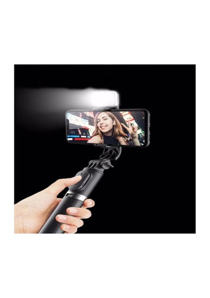 LED Işıklı Selfie Çubuğu Bluetooth Kumandalı Kablosuz Tripot Selfie Monopod Selfie Stick Selfi Tripod