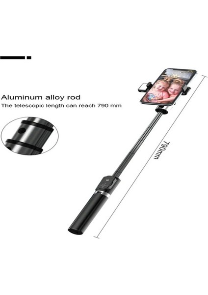 LED Işıklı Selfie Çubuğu Bluetooth Kumandalı Kablosuz Tripot Selfie Monopod Selfie Stick Selfi Tripod