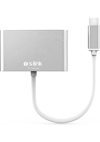 S-link SL-USB-C66 Type-C to VGA+usb3.0+pd Kablo