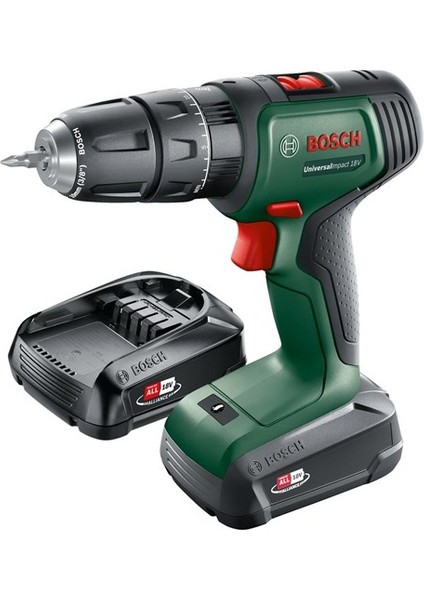 Universalımpact 18V Akülü Darbeli Matkap 1,5AH, Çift Akü Sbx + 241 Aksesuar Setli + Bosch Yeşil Sırt Çantası