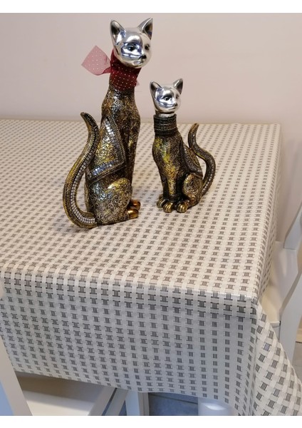 Gri Ithal Pvc Muşamba - Desenli Silinebilir Masa Örtüsü