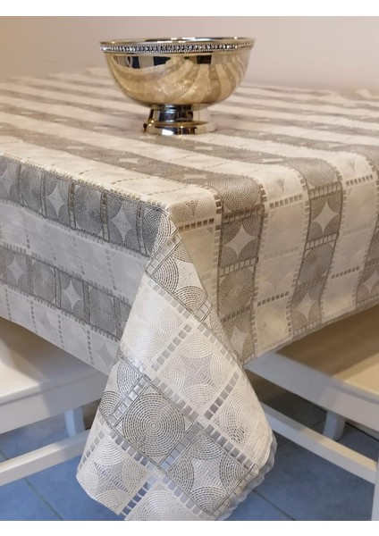 Gri Ithal Pvc Muşamba - Desenli Silinebilir Masa Örtüsü modelleri