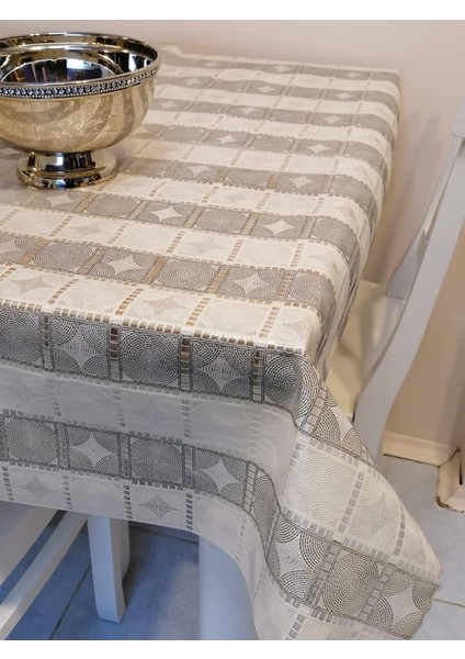 Gri Ithal Pvc Muşamba - Desenli Silinebilir Masa Örtüsü indirimleri