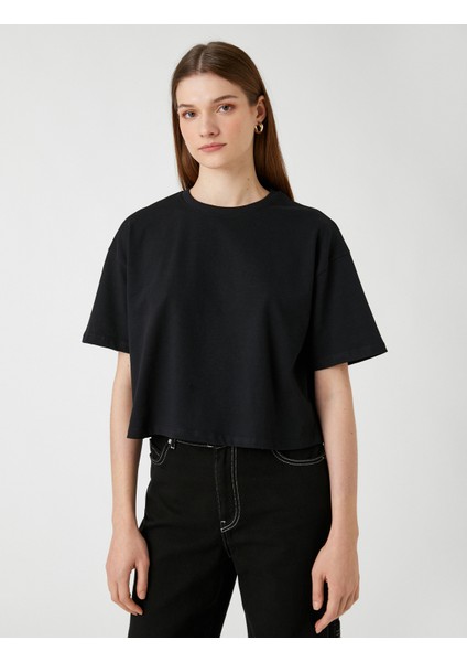 Crop Tişört Kısa Kollu Relax Fit
