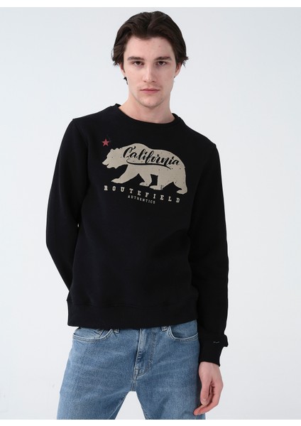 Home Siyah Erkek Sweatshirt RFHOME2223-001 modelleri