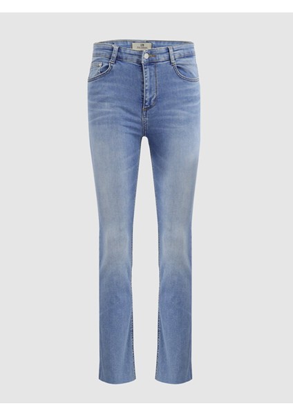 Kadın Lynda X Yüksek Bel Geniş Paça Cropped Flare Jean Pantolon
