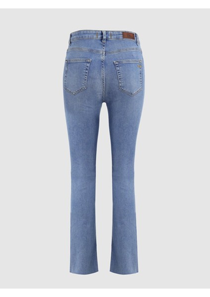 Kadın Lynda X Yüksek Bel Geniş Paça Cropped Flare Jean Pantolon fiyatları