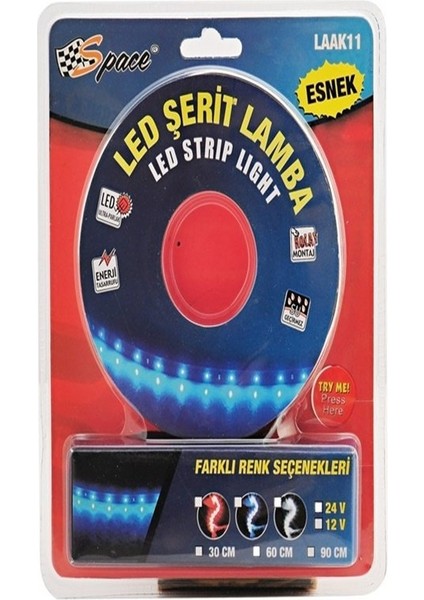 Ledli Şerit Lamba 24V Mavi 30CM / LAAK11-5