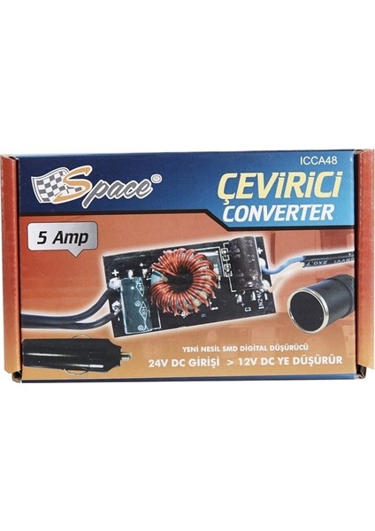 Converter Çevirici (24-12V Çevirici) 5 Amper / ICCA48 fiyatları