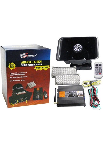 Mikrofonlu LED Ikazlı Uzaktan Kumandalı (13 Sesli) SIREN/SSSR41