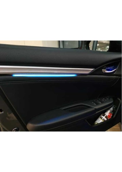 Honda Cıvıc Fc5-Fk7 2016-2020 Isıklı Ic Kapı Cıtası 4 Parca Mavı