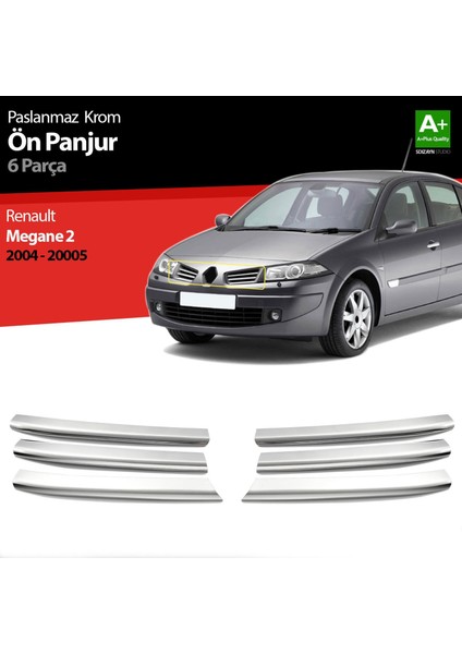 Renault Megane 2 Krom Ön Panjur 6 Prç 2004-2005