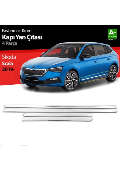 Skoda Scala Krom Kapı Yan Çıtası 4 Prç 2019 Üzeri