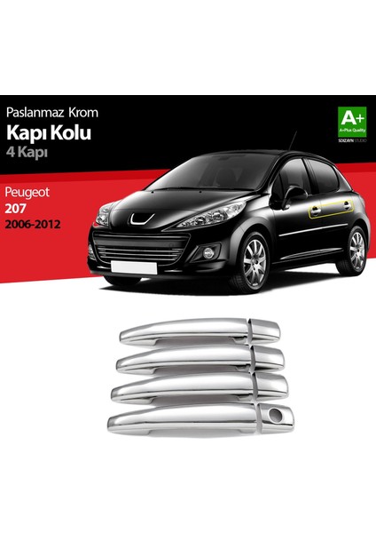 Peugeot 207 Krom Kapı Kolu 4 Kapı 2006-2012