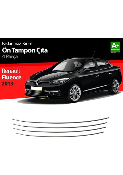 Renault Fluence Krom Ön Tampon Çıtası 4 Prç. 2013 Üzeri Makyajlı