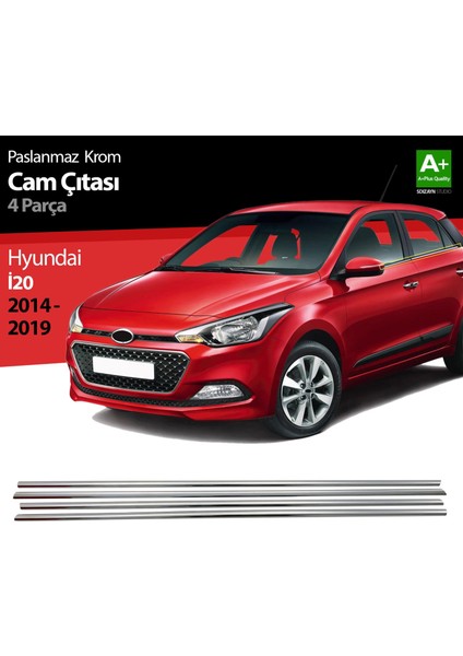 Hyundai I20 Krom Cam Çıtası 4 Prç. 2014-2020