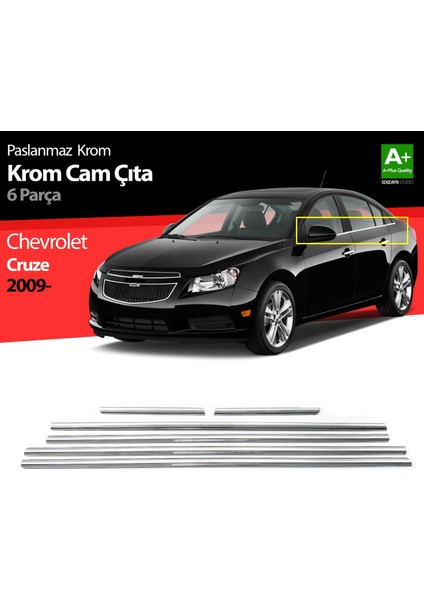 Chevrolet Cruze Sd Krom Cam Çıtası 6 Prç 2009 Üzeri