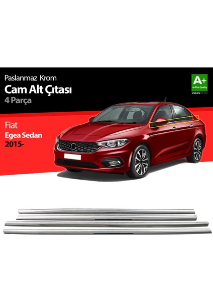 Fiat Egea Sd Krom Cam Çıtası 4 Prç. 2015 Üzeri