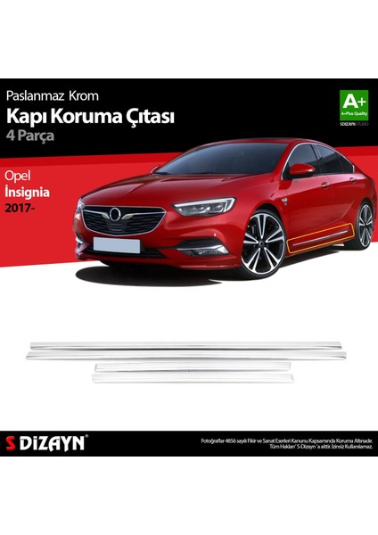 Opel Insignia Krom Kapı Koruma Çıtası 4 Prç. 2017 Üzeri