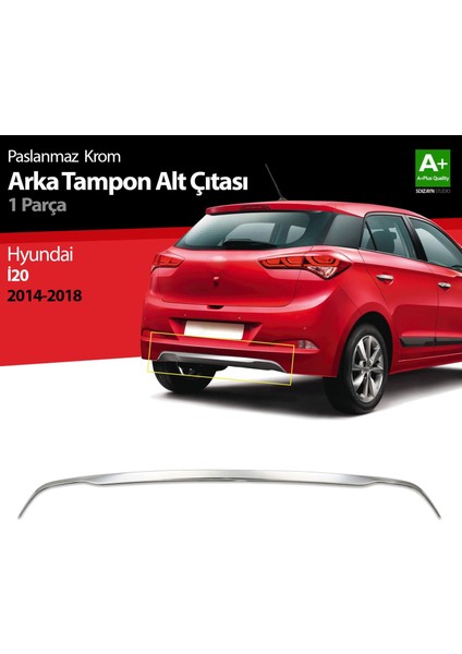 Drs Tuning Hyundai I20 Krom Arka Tampon Alt Çıtası 1 Prç. 2014-2018