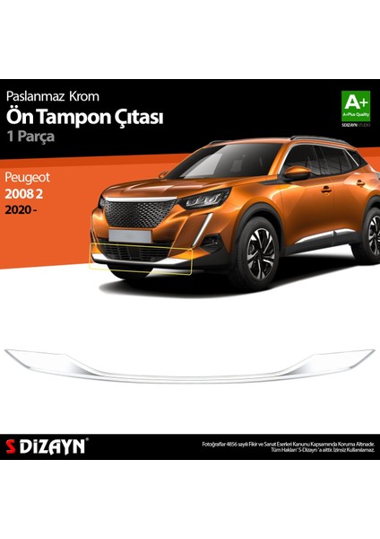 Peugeot 2008 2 Krom Ön Tampon Çıtası 2020 Üzeri