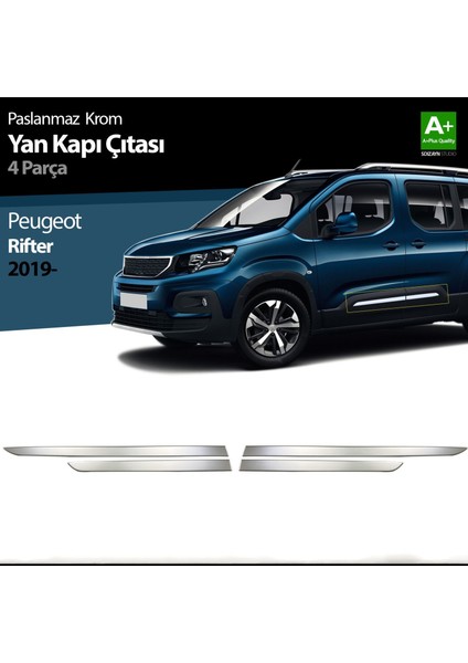 Peugeot Rifter Krom Yan Kapı Çıtası 4 Prç. 2019 ve Üzeri