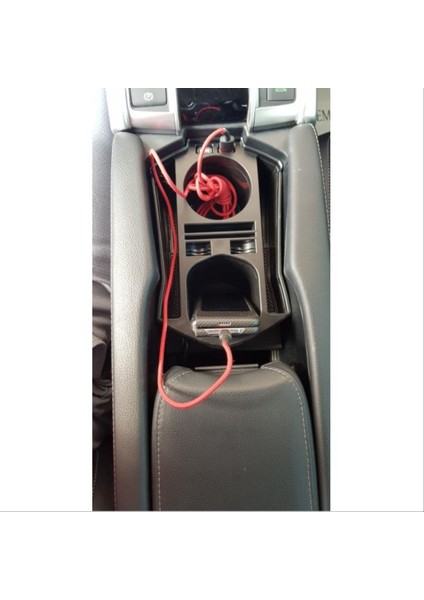 Honda Cıvıc Fc5 2016-2020 USB Portlu Orta Konsol Kutusu Siyah modelleri