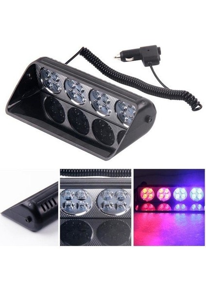 Drs Tuning Cam Içi Çakar Lamba Uzaktan Kumandalı 16 LED 24W 12V Kırmız