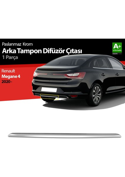 Renault Megane 4 Krom Arka Tampon Difüzör Çıtası 2020 Üzeri