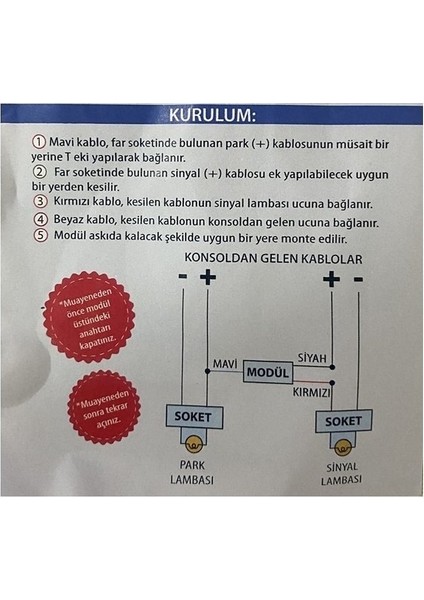 Drs Tuning Amerikan Park Modülü Düğmeli / LAYE03