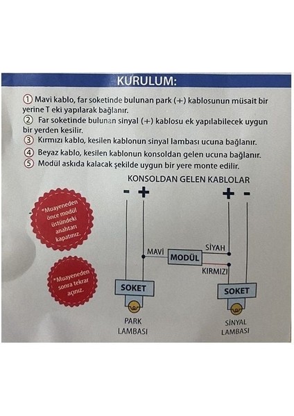 Drs Tuning Amerikan Park Modülü Düğmeli / LAYE03