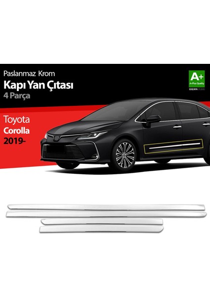 Toyota Corolla Krom Kapı Yan Çıtası 4 Prç 2019 Üzeri
