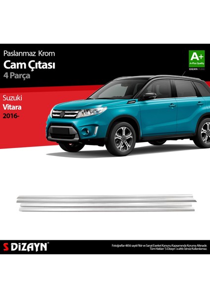 Suzuki Vitara Krom Cam Çıtası 4 Prç. 2016 Üzeri