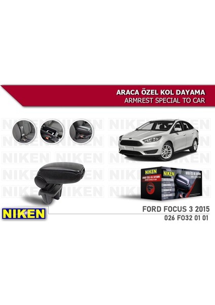 Ford Focus Iıı 2015 Araca Özel Kol Dayama Siyah