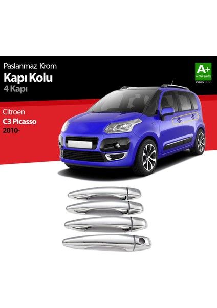 Citroen C3 Picasso Krom Kapı Kolu 4 Kapı 2010 Üzeri