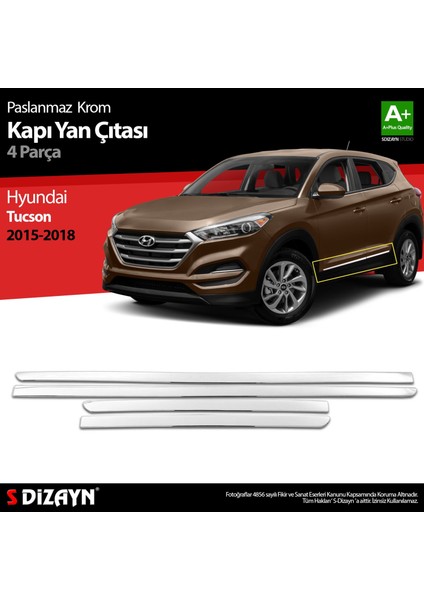 Hyundai Tucson Krom Kapı Yan Çıtası 4 Prç 2015-2018