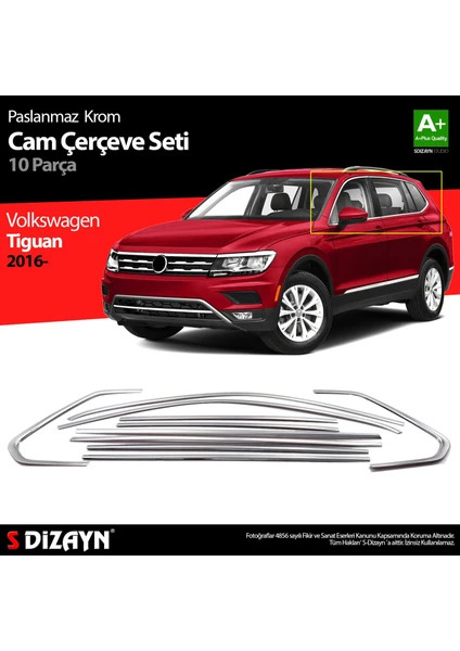 Drs Tuning Volkswagen Tiguan Krom Cam Çerçevesi 10 Prç. 2016 Üzeri