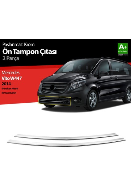 Mercedes Vito W447 Krom Ön Tampon Çıtası 2 Prç. 2014 Üzeri Panelvan